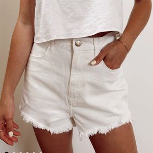 Show me your mumu white jean shorts